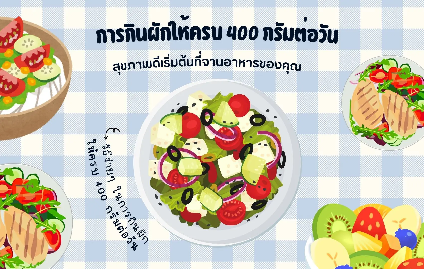 วิธีง่ายๆ ในการกินผักให้ครบ 400 กรัมต่อวัน สุขภาพดีเริ่มต้นที่จานอาหารของคุณ